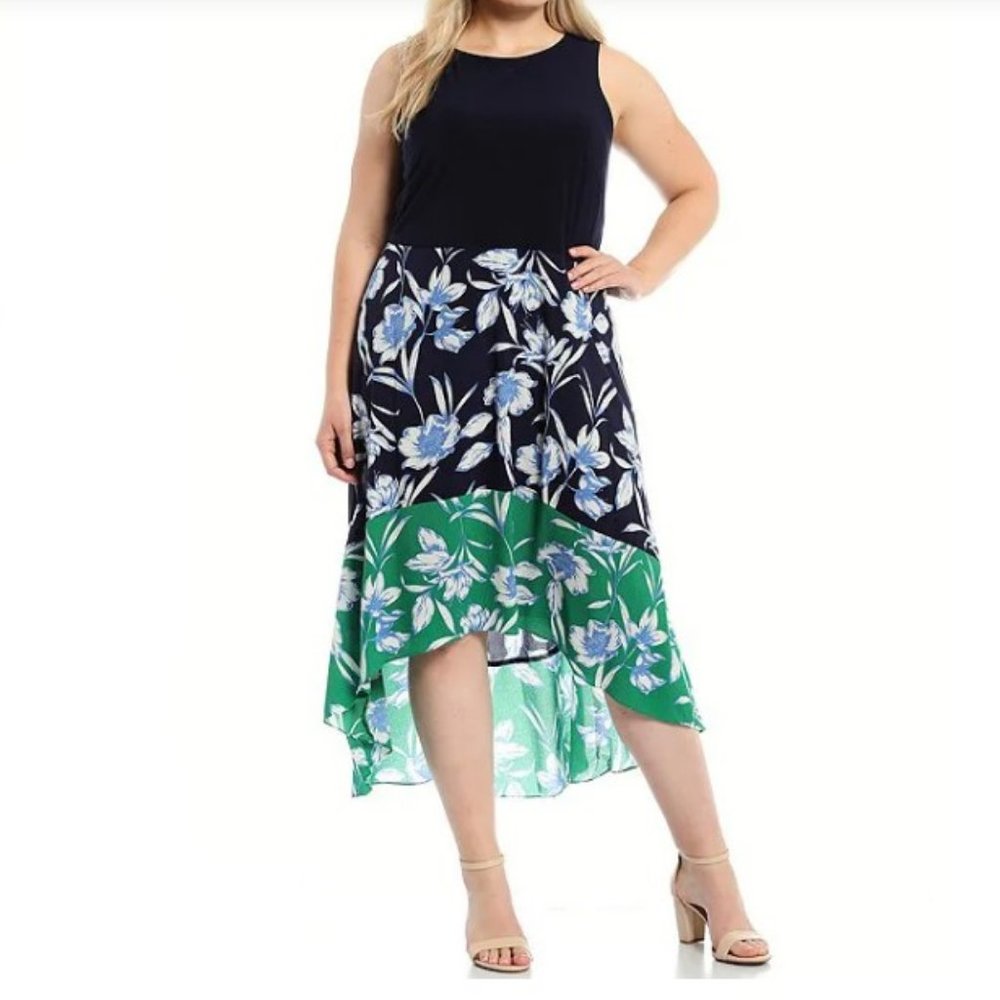 Jessica Howard Sleeveless Floral High-Low Women's Dress Size 16